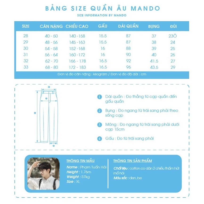 Ảnh Quần Ấu Ống Suông Mando Dáng Đứng Form Vải Kaki Chéo Hàn Cao Cấp Trouser Menswear - TRS014 4