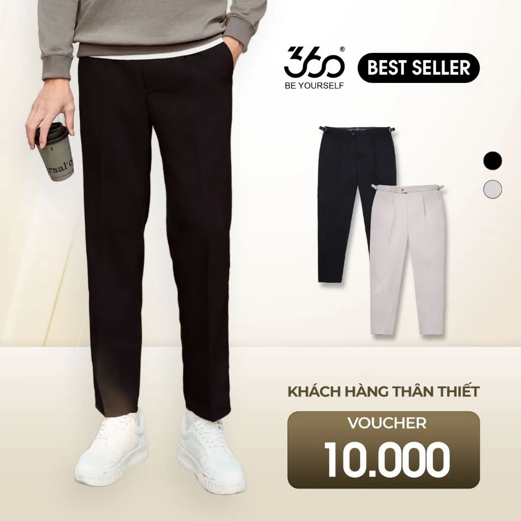 Ảnh Quần âu sidetab nam cạp cao dáng crop 360 Boutique quần âu nam trẻ trung - QATOL010 1
