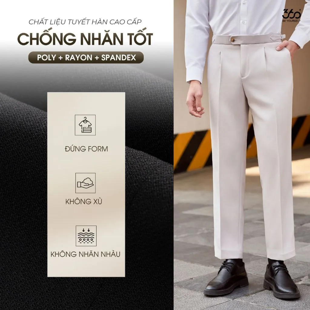 Ảnh Quần âu sidetab nam cạp cao dáng crop 360 Boutique quần âu nam trẻ trung - QATOL010 3