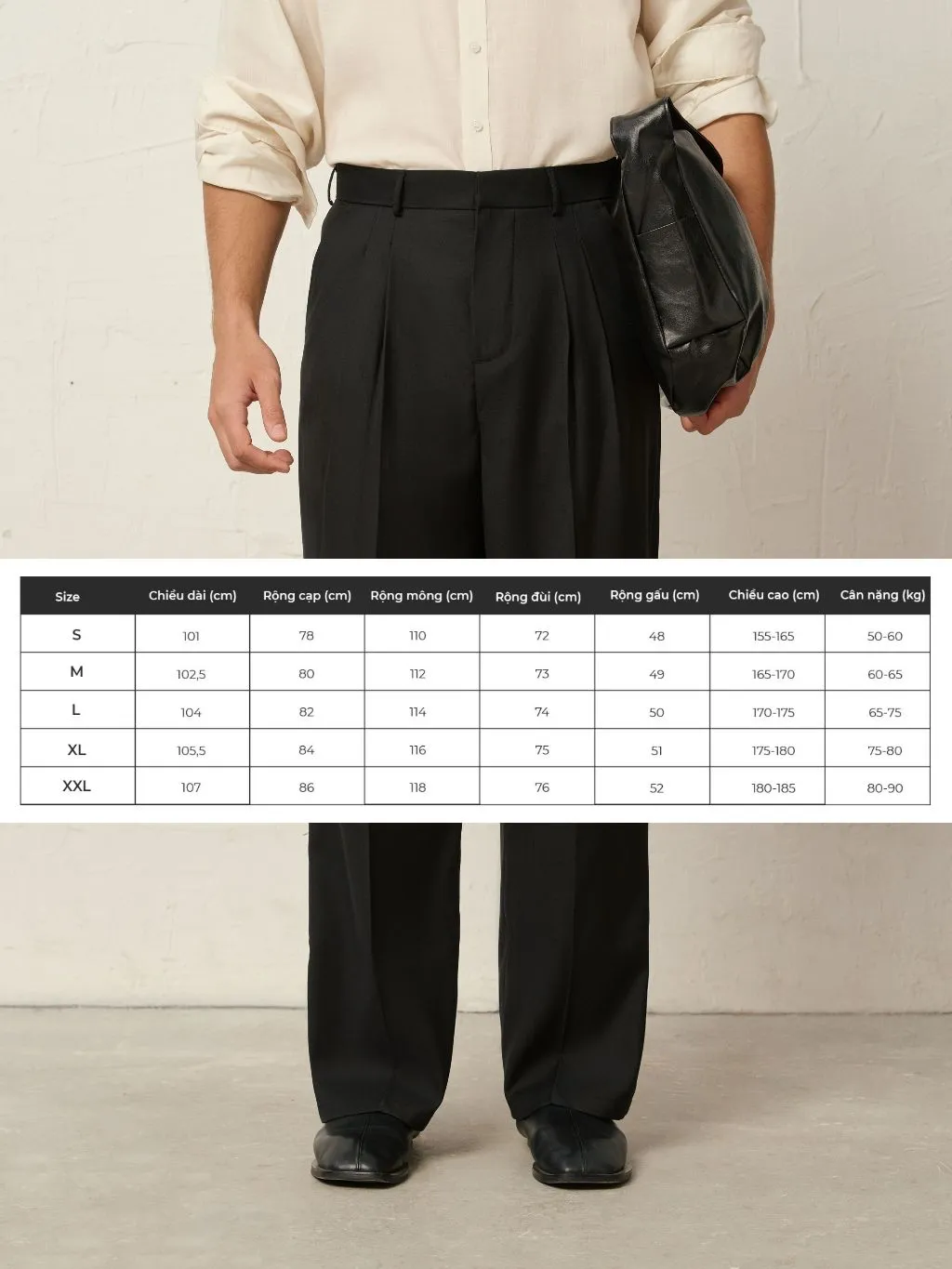 Ảnh Quần âu zen linen PEALO quần ống rộng mềm mại tạo cảm giác thoải mái thanh lịch 4