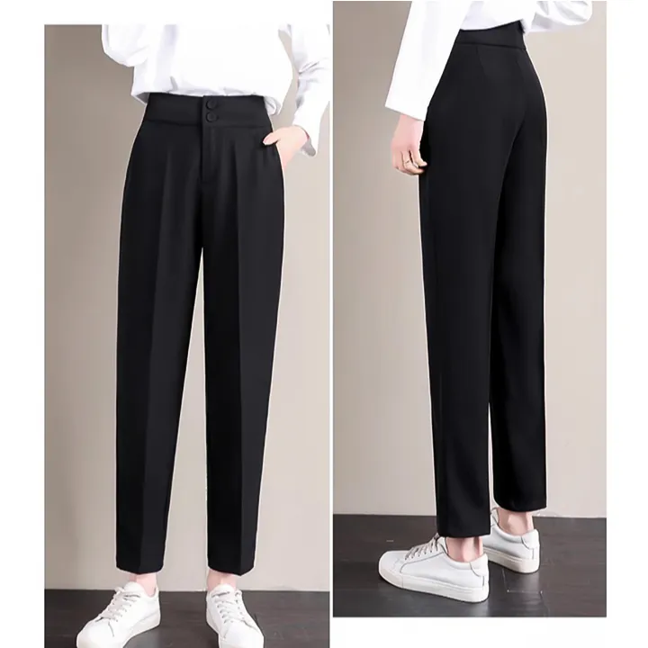 Ảnh Quần baggy nữ công sở lưng cao 2 nút THOCA HOUSE quần tây nữ chuẩn form cao cấp tôn chân dài 2
