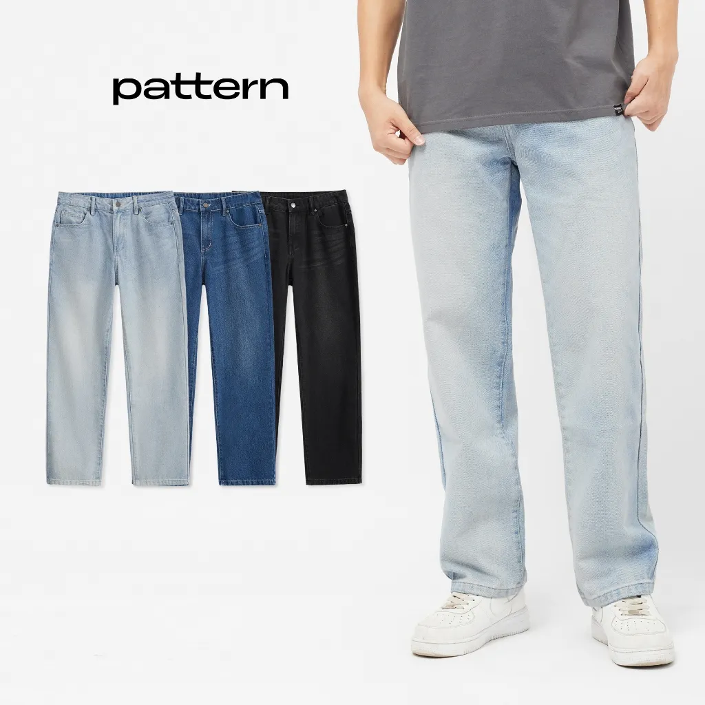 Ảnh Quần Bò Suông Relaxed Jeans Basic 3 Màu PATTERN PQ025 1