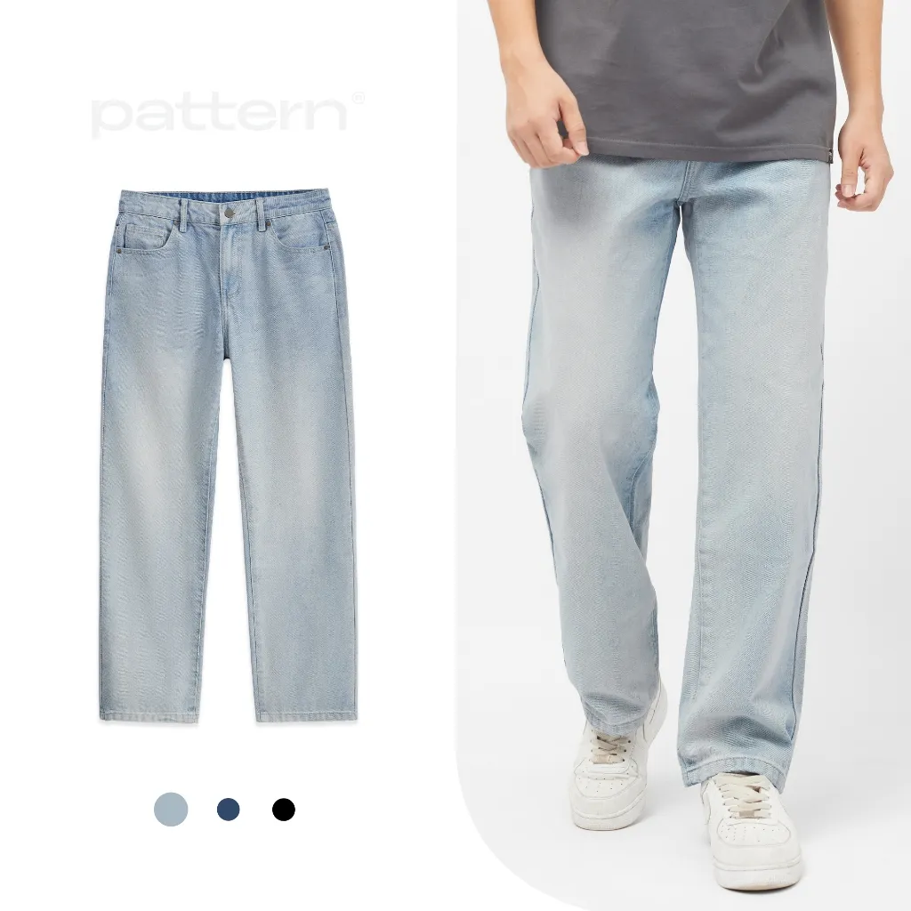 Ảnh Quần Bò Suông Relaxed Jeans Basic 3 Màu PATTERN PQ025 2