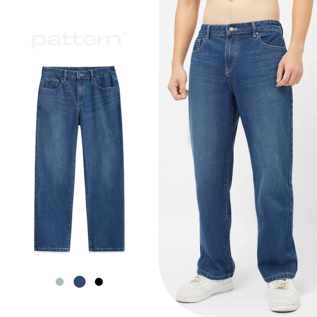 Ảnh Quần Bò Suông Relaxed Jeans Basic 3 Màu PATTERN PQ025 3