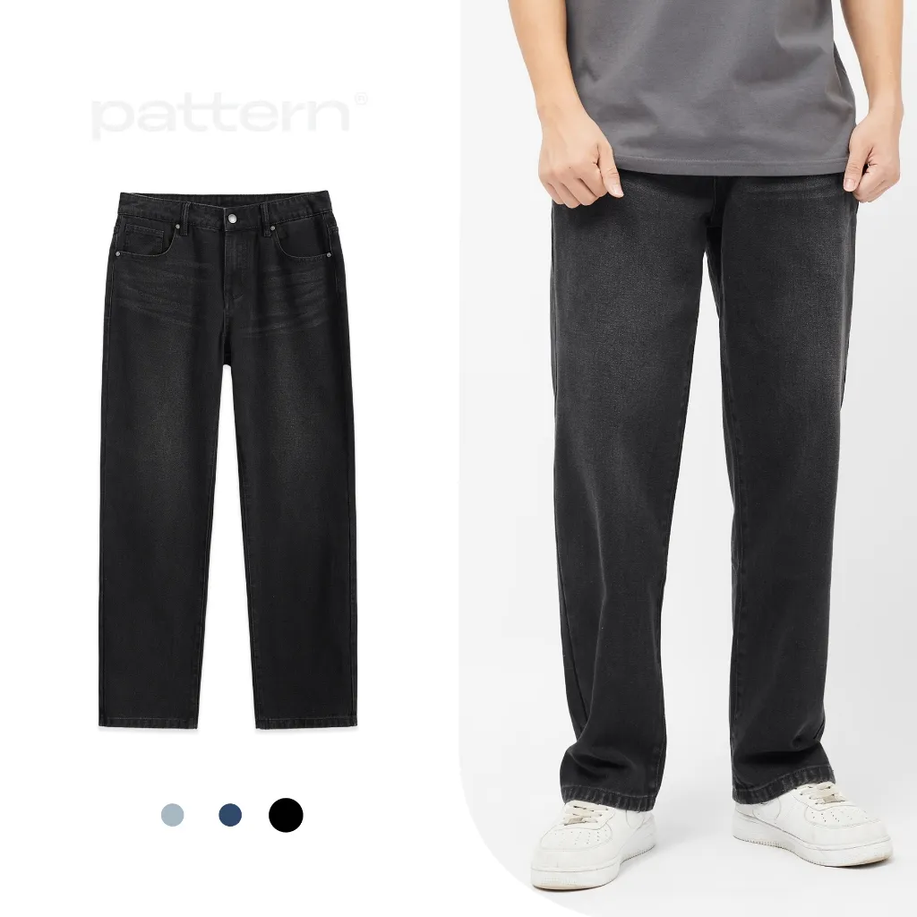 Ảnh Quần Bò Suông Relaxed Jeans Basic 3 Màu PATTERN PQ025 4