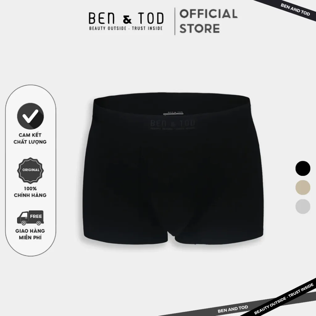 Ảnh Quần Boxer nam Seamless BEN & TOD DLB4610BC011 mềm mại lớp vải lót kháng khuẩn cotton co giãn thoáng mát 2