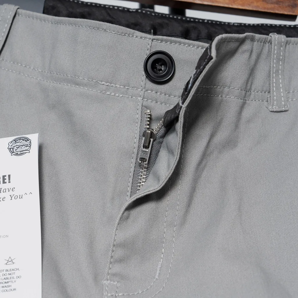 Ảnh Quần cargo Nam kaki co giãn KQSTYLING form relaxed fit cotton mềm min premium xám nhạt 3