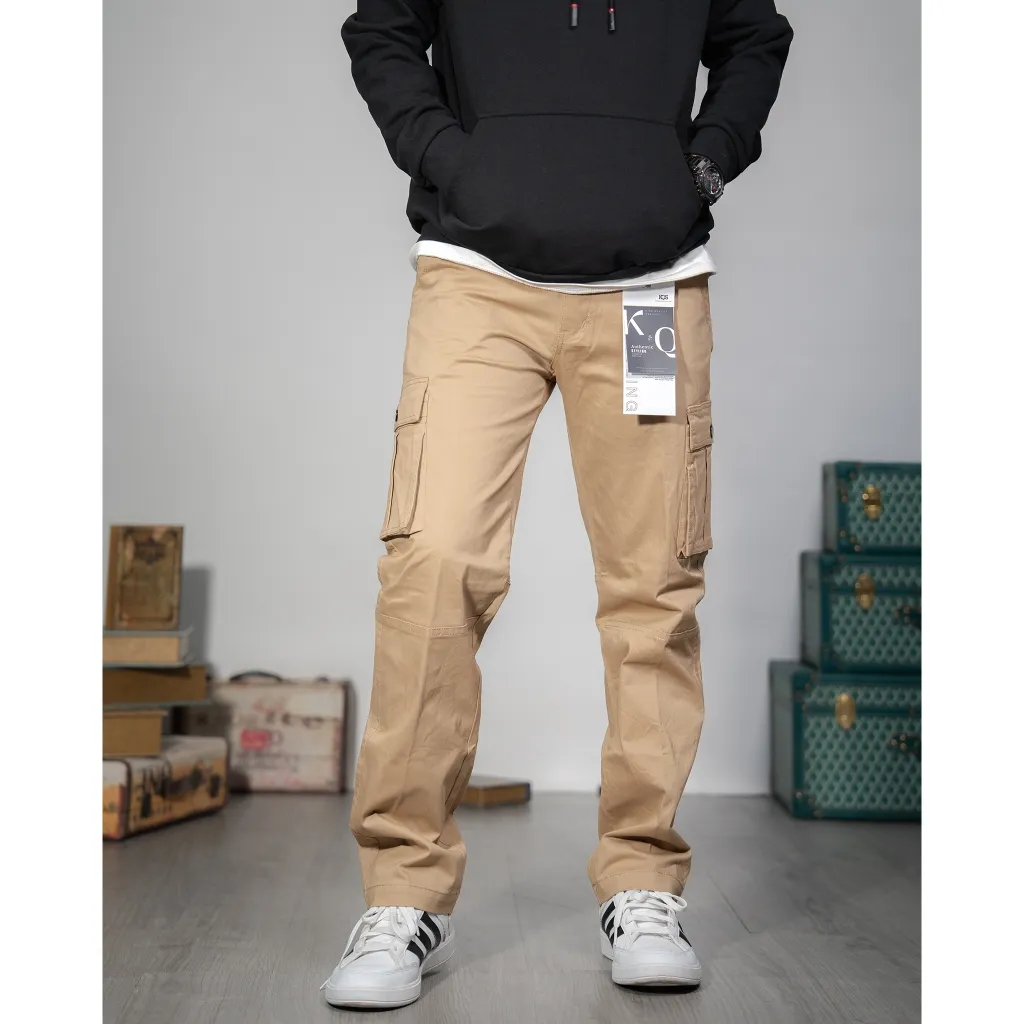 Ảnh Quần cargo Nam kaki co giãn KQSTYLING form relaxed fit cotton premium vàng nghệ 1