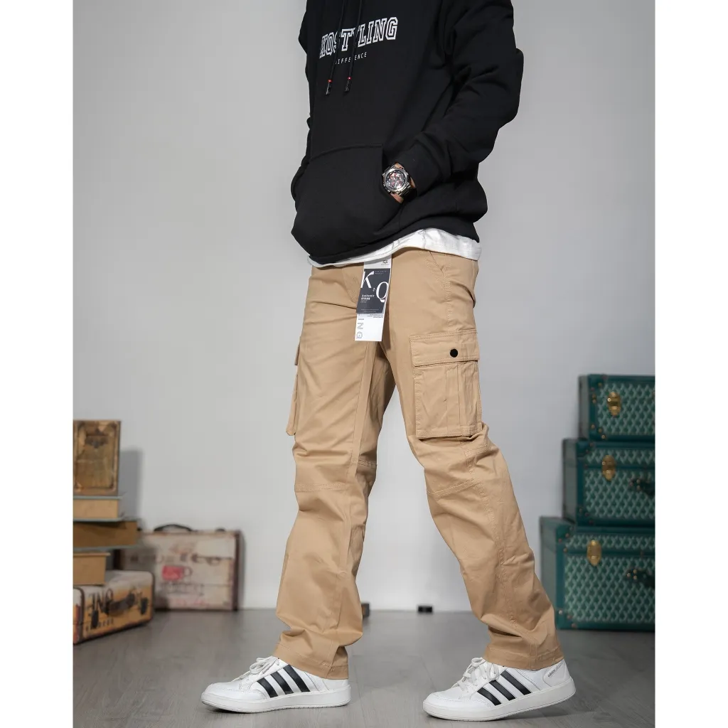 Ảnh Quần cargo Nam kaki co giãn KQSTYLING form relaxed fit cotton premium vàng nghệ 2
