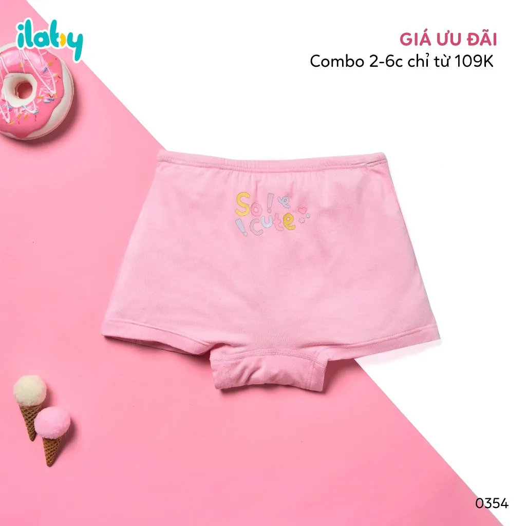 Ảnh Quần chip cho bé gái ILABY quần chip kháng khuẩn cotton thoáng mát [0354] 2
