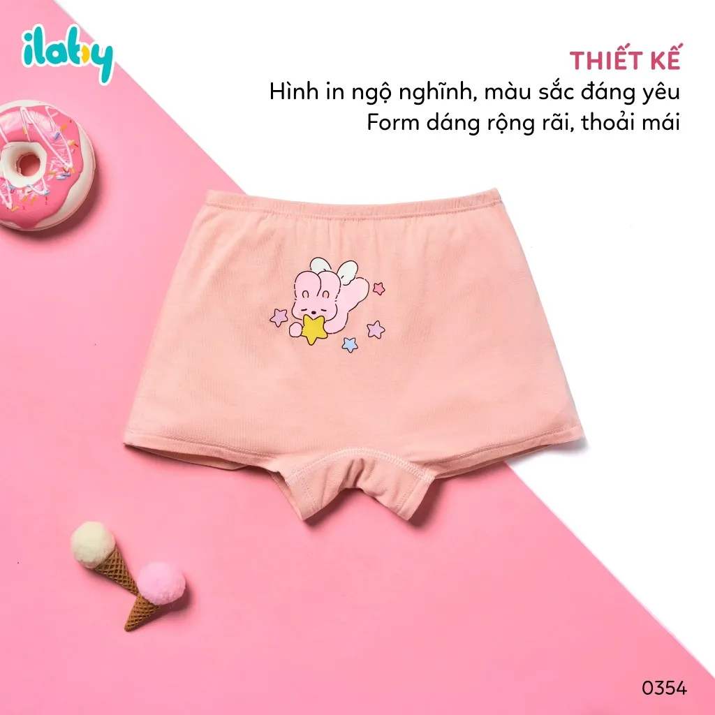Ảnh Quần chip cho bé gái ILABY quần chip kháng khuẩn cotton thoáng mát [0354] 4