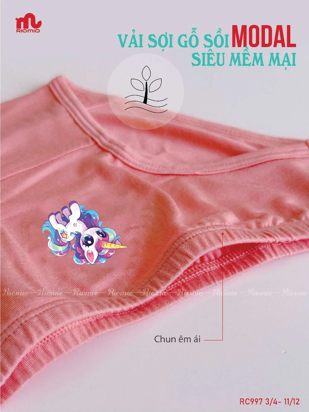 Ảnh Quần chip cho bé gái RIOMIO size 13-42kg, quần lót bé gái chất liệu Modal an toàn cho da nhạy cảm 4