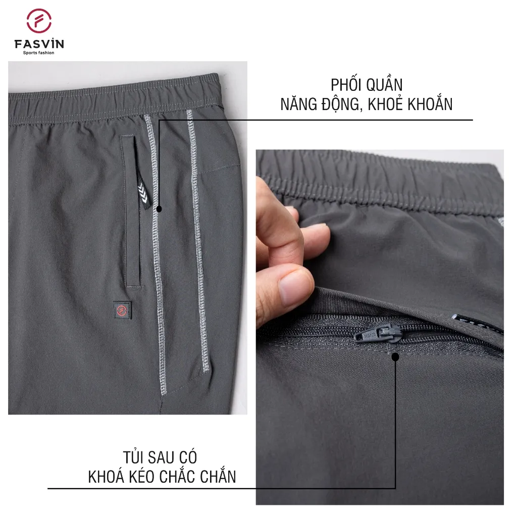 Ảnh Quần Dài Gió Cạp Chun Thể Thao Nam Fasvin DC23603.HN Vải Gió Chun 01 Lớp Chất Lượng Tốt Hàng Nhà Máy 2