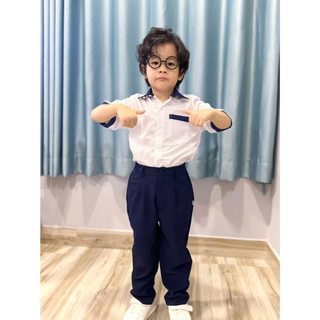 Ảnh Quần dài học sinh lưng thun hông thoải mái cho bé đi học, vận động ở trường, thoáng mát Jadiny 4