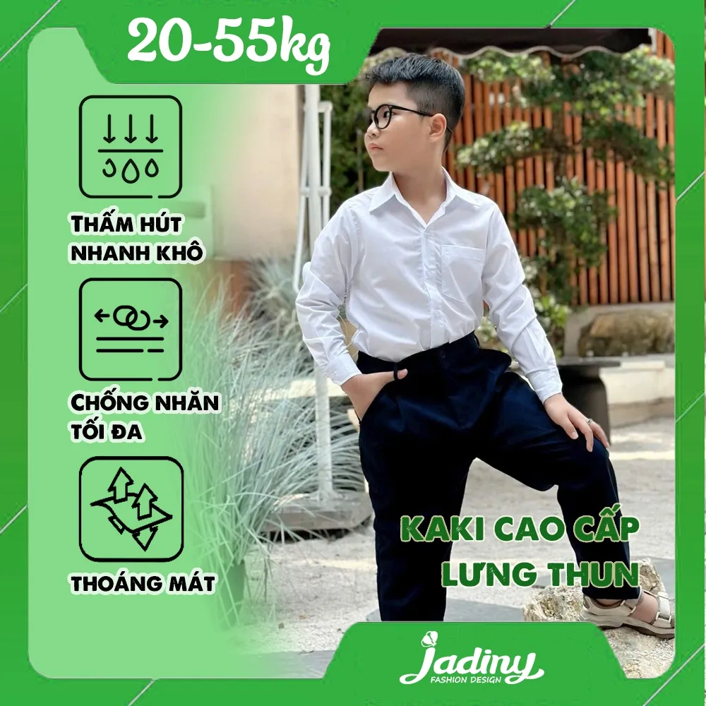Ảnh Quần dài học sinh vải tốt, dày dặn lưng thun nguyên vòng Jadiny - TDP035 1