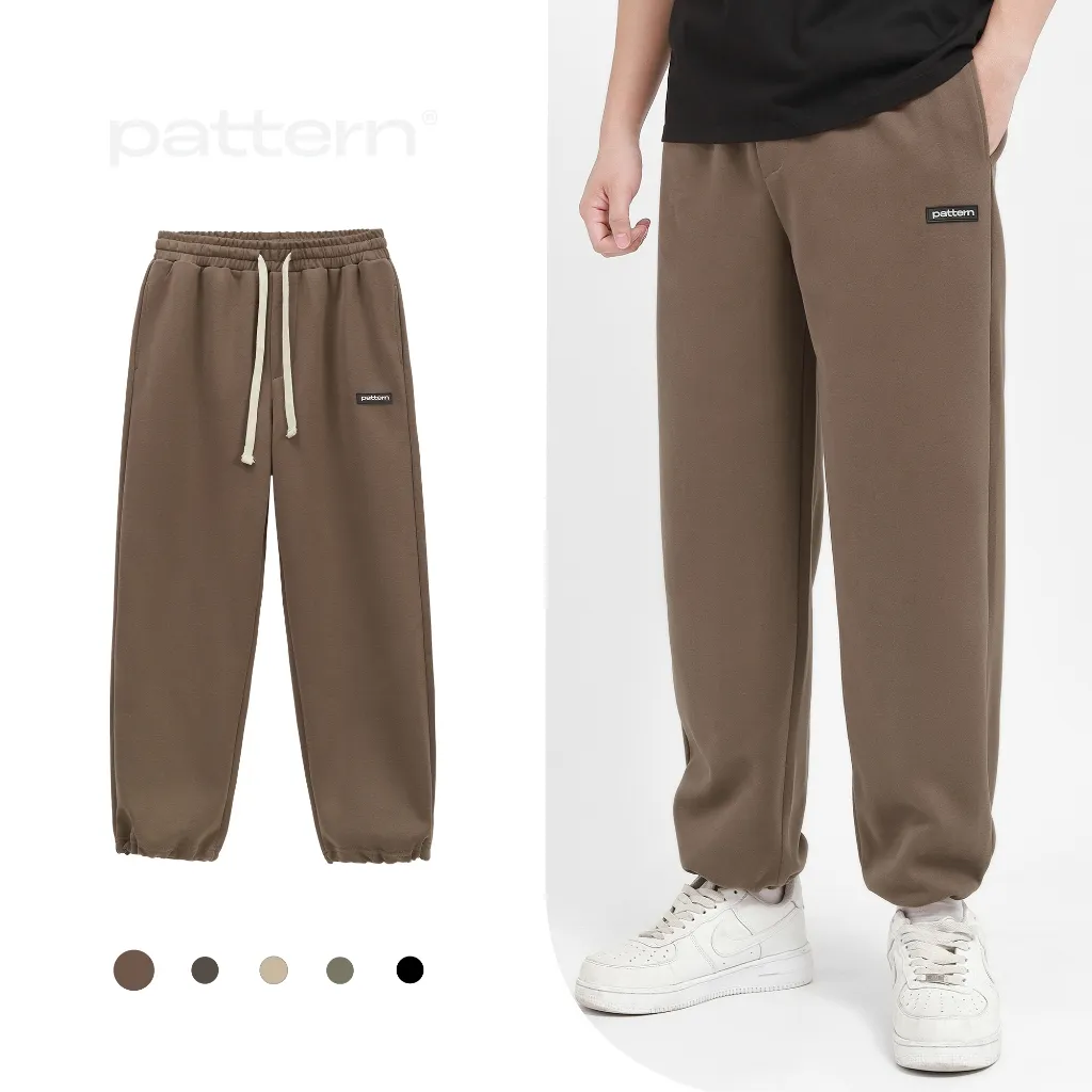 Ảnh Quần Dài Jogger Nỉ Hàn Basic Ver1 Rút Bo Gấu PATTERN PQ034 1
