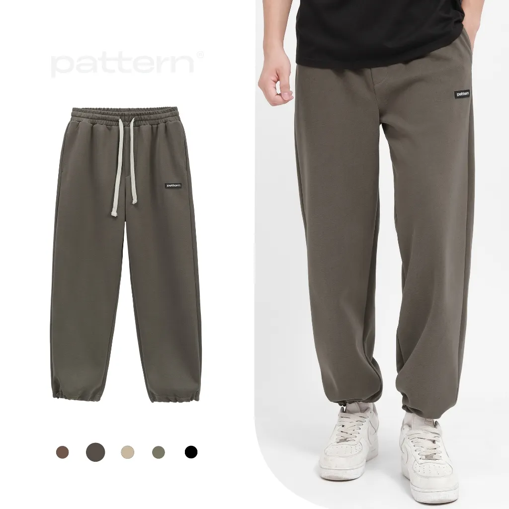 Ảnh Quần Dài Jogger Nỉ Hàn Basic Ver1 Rút Bo Gấu PATTERN PQ034 2