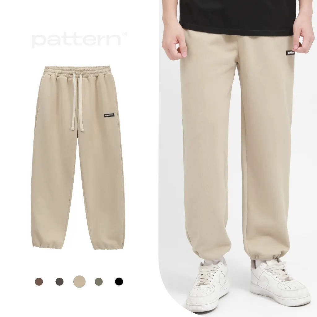 Ảnh Quần Dài Jogger Nỉ Hàn Basic Ver1 Rút Bo Gấu PATTERN PQ034 3