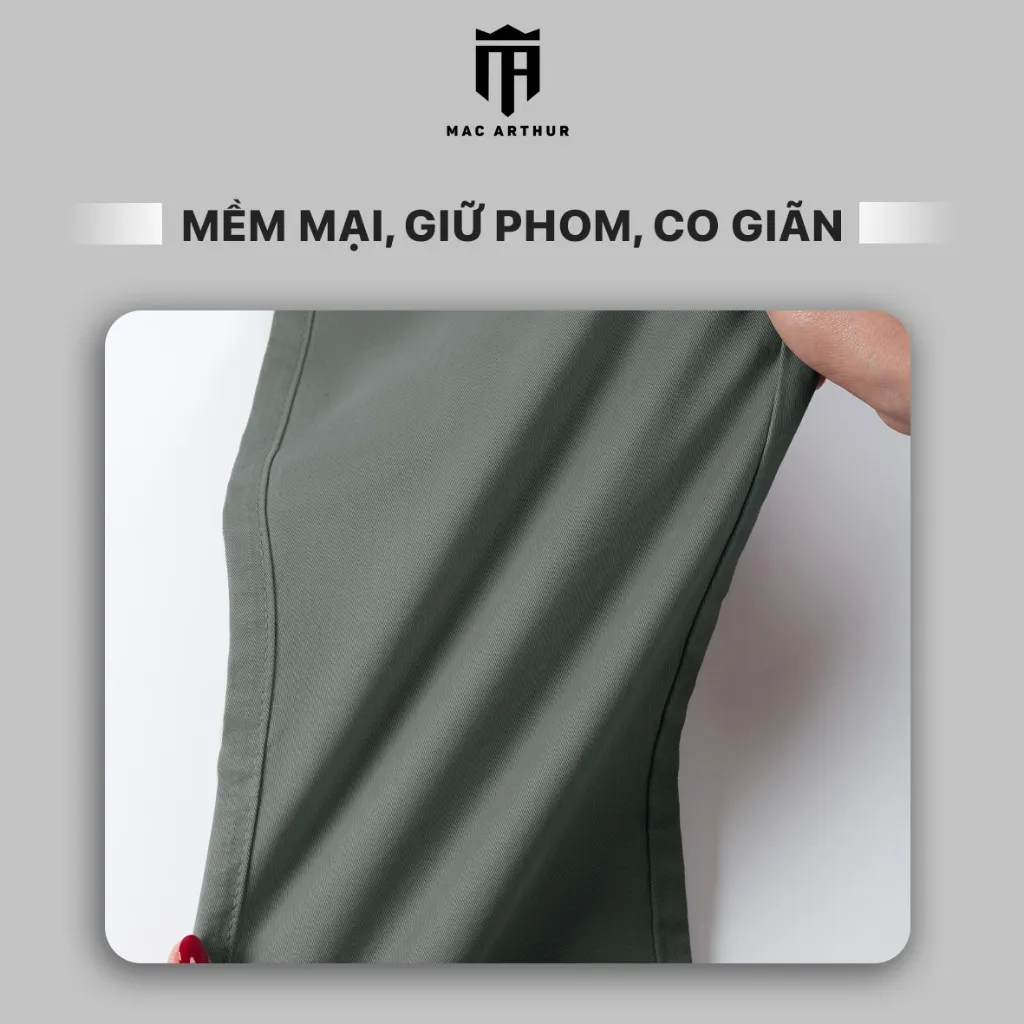 Ảnh Quần dài kaki nam MAC ARTHUR ôm vừa, khỏe khoắn, mềm mịn, co giãn 4