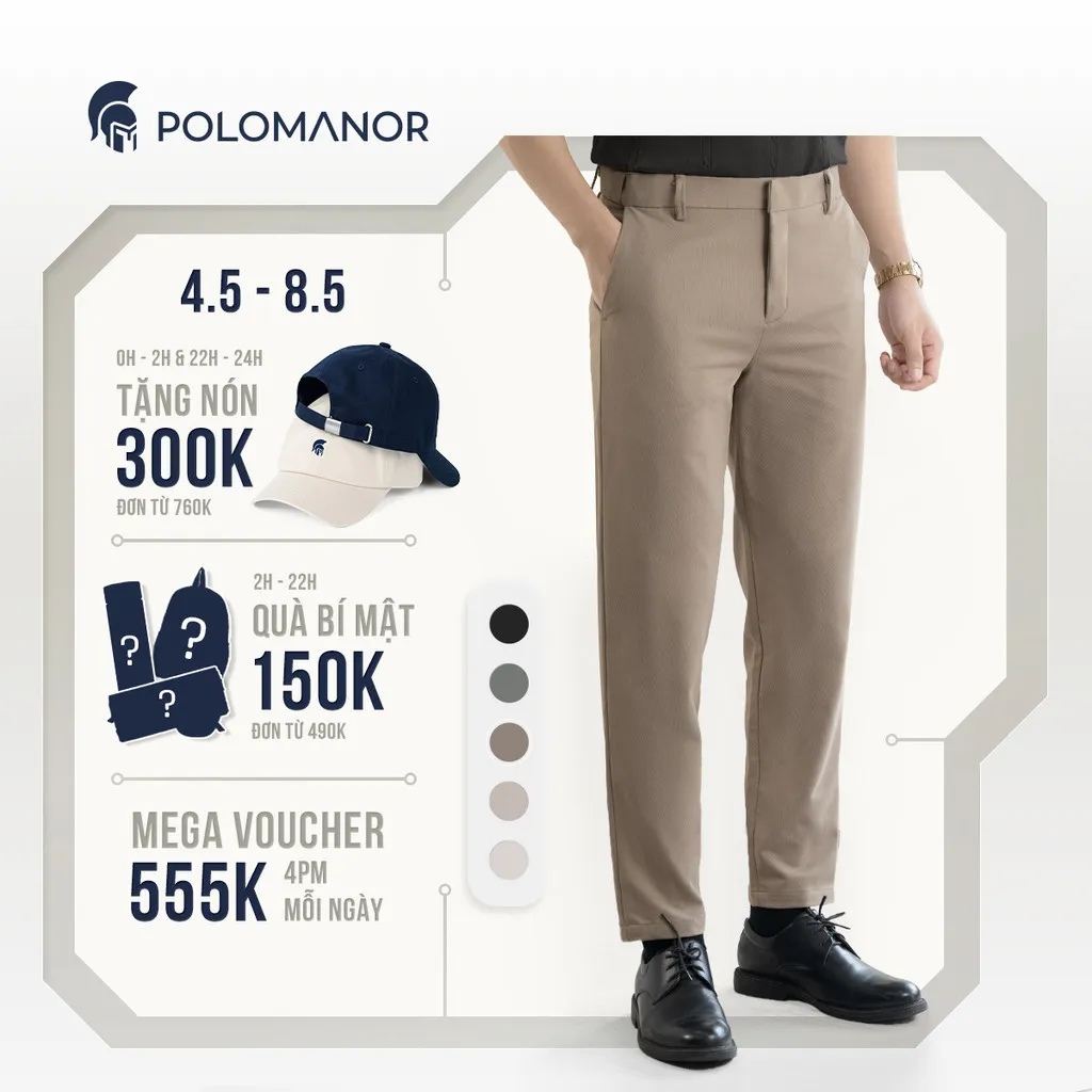 Ảnh Quần dài kaki nam SD, chất liệu Kaki gân Hàn Quốc chuẩn form tôn dáng sang trọng - POLOMANOR 1
