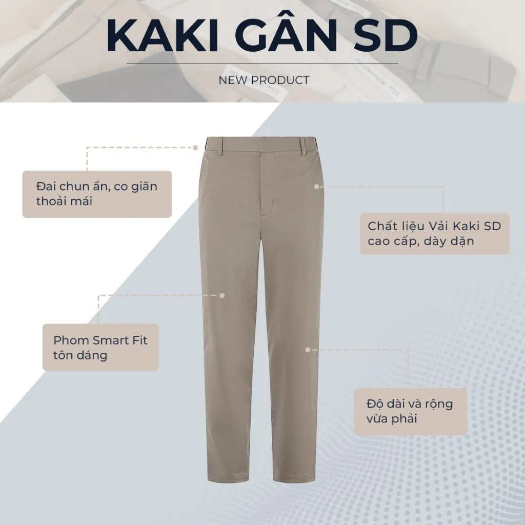 Ảnh Quần dài kaki nam SD, chất liệu Kaki gân Hàn Quốc chuẩn form tôn dáng sang trọng - POLOMANOR 4