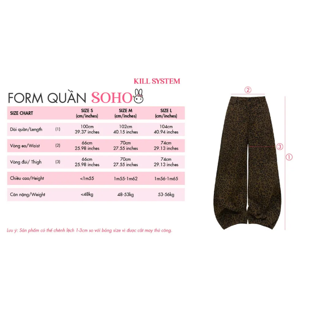 Ảnh 𝐊𝐈𝐋𝐋 𝐒𝐘𝐒𝐓𝐄𝐌 - Quần dài kaki ống rộng da beo SoHo 1