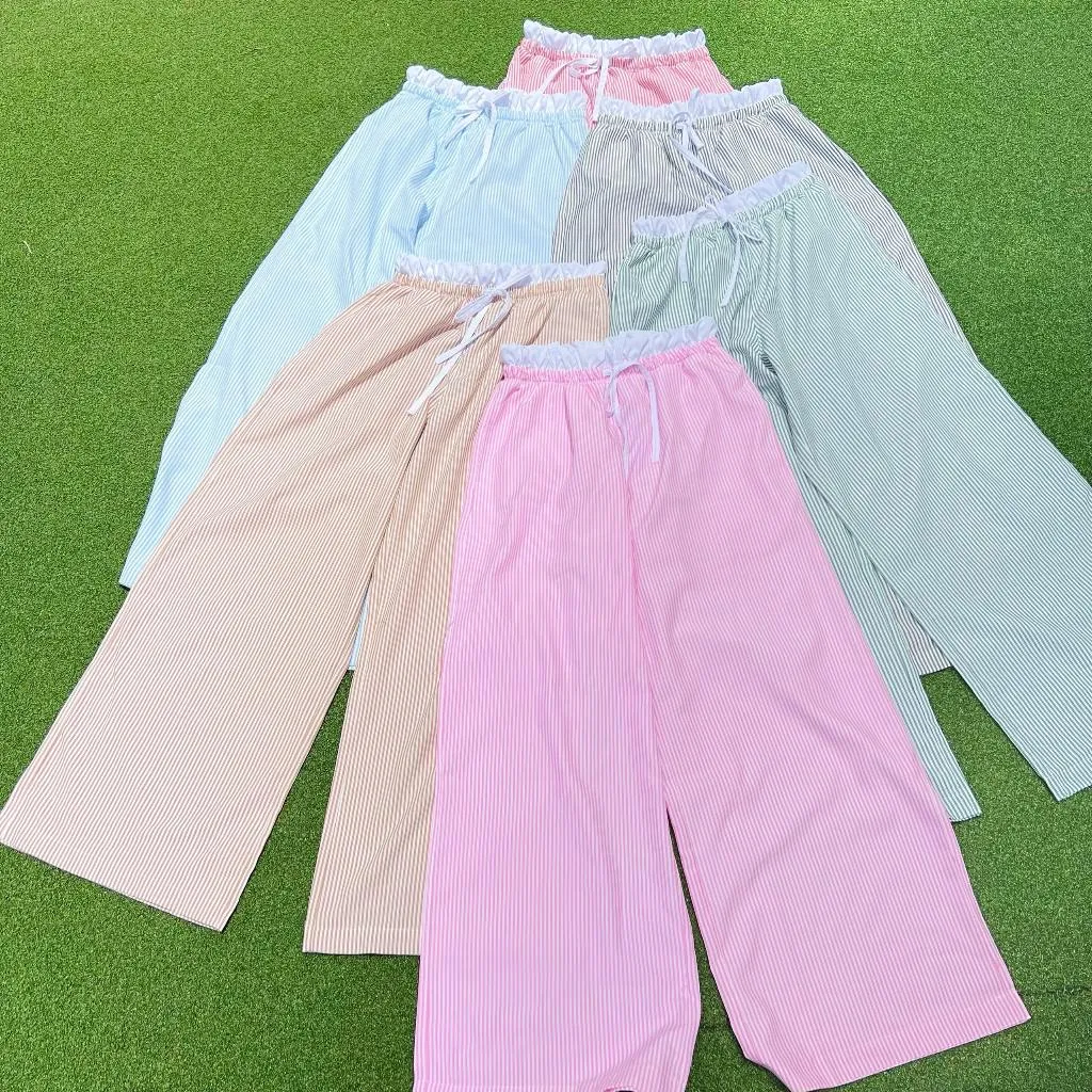 Ảnh Quần Dài Kẻ Sọc SAIGONESE Quần Lưng Chun Ống Rộng Form Ống Suông Vải Kate Unisex 1