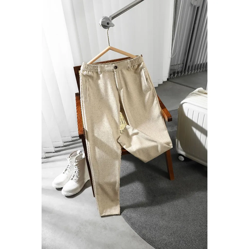 Ảnh Quần Dài Linen nam MK CLEVER Chất liệu Linen mềm mịn, thoáng mát, cạp thun thoải mái, form suông thanh lịch 2