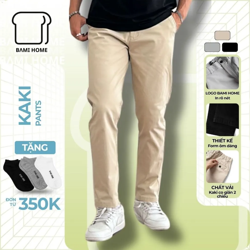 Ảnh Quần dài nam BAMI HOME vải kaki Form quần tây ống suông QK10 1