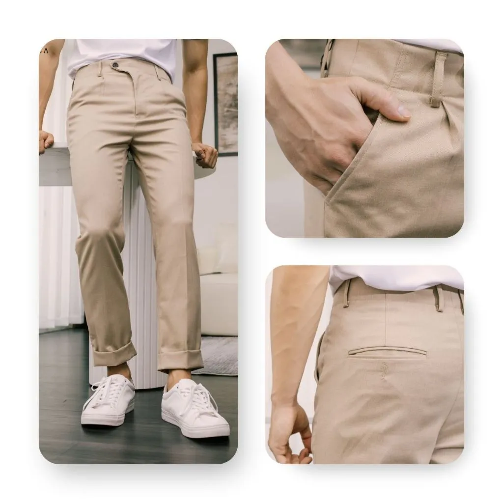 Ảnh Quần dài nam cao cấp AKUBA form skinny vải chống nhăn co giãn nhẹ, ôm dáng người | 01K0529 3