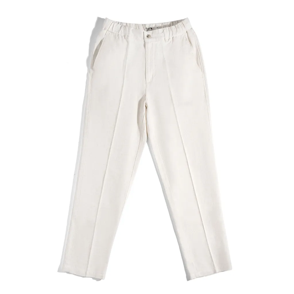 Ảnh Quần Dài Nam Cao Cấp Linen Form Ống Đứng Màu Kem 2025 By Cotton 2