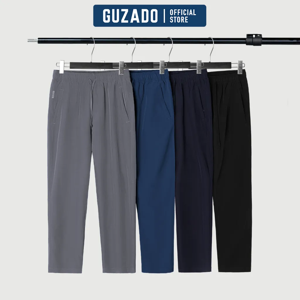 Ảnh Quần Dài Nam GUZADO Chất Vải Gió Thể Thao Cao Cấp Khỏe Khoắn,Cạp Chun,Vận Động Thoải Mái GDC01. 1