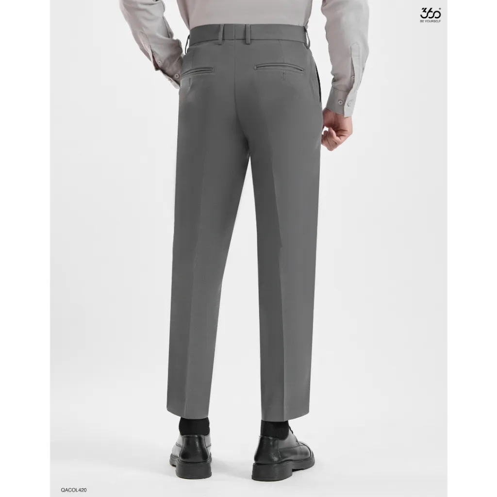 Ảnh Quần dài nam màu xám hàng xưởng xuất dư quần tây dài form slimcrop vải dày dặn chống nhăn quần âu cạp ép cao cấp 2