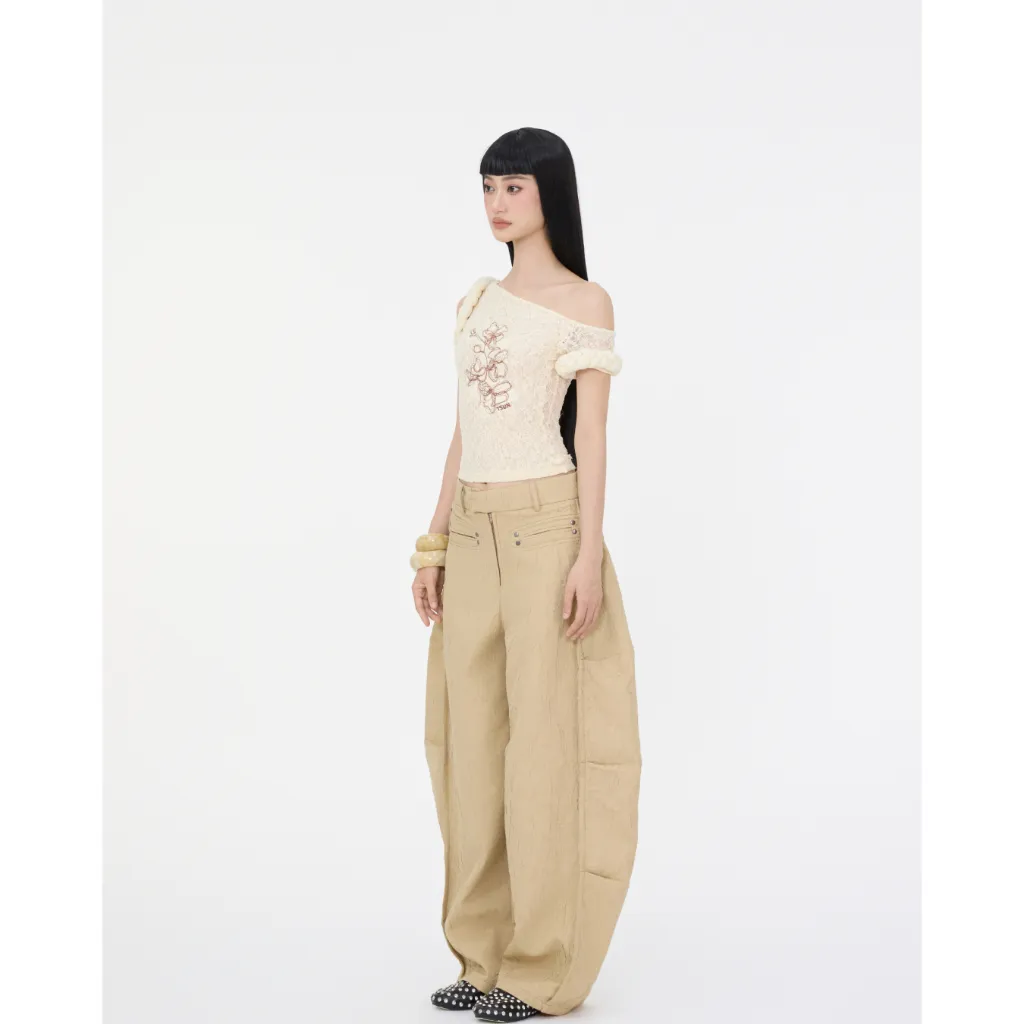 Ảnh Quần Dài Nâu Ống Rộng Brand TSUN Chính Hãng - ALI PANTS Unisex Phối Đinh Tán Streetwear Localbrand 4