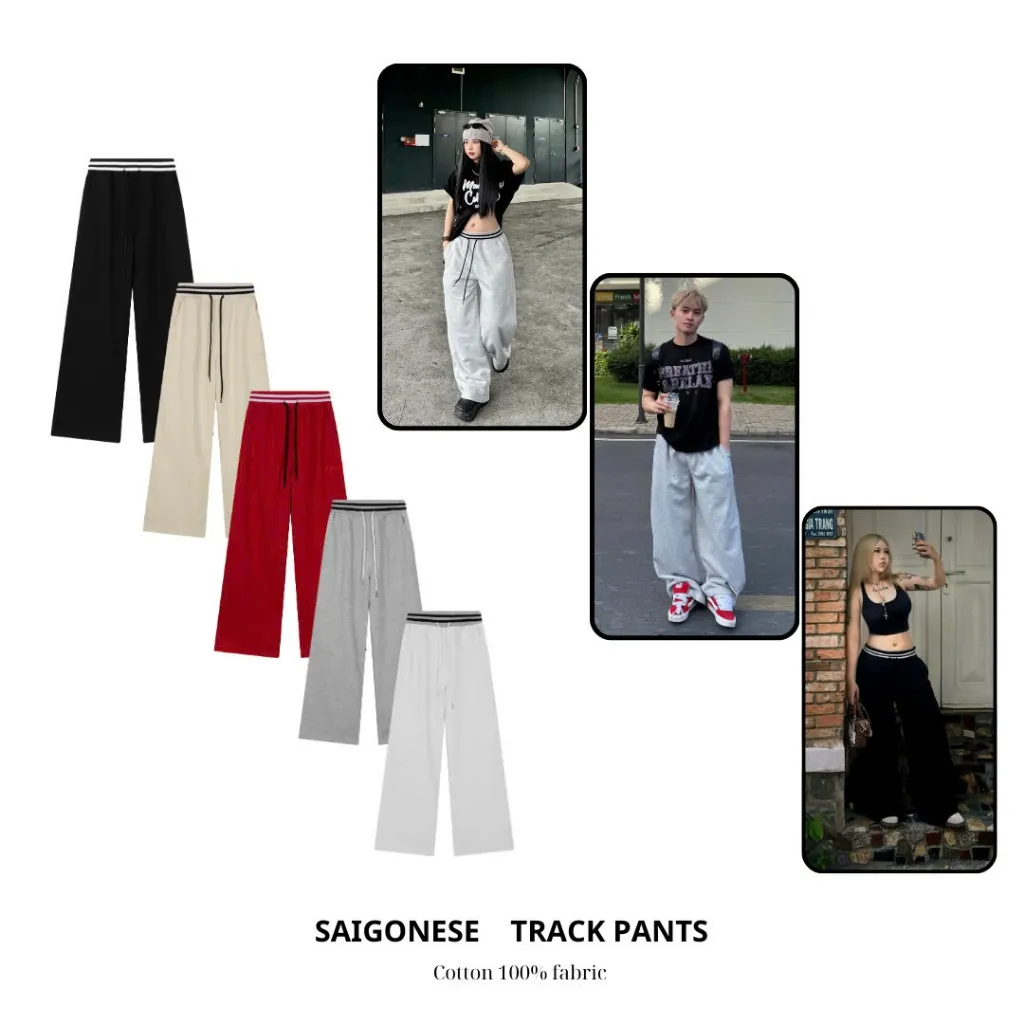 Ảnh Quần Dài Ống Rộng SAIGONESE Lưng Thun Chất Nỉ 2 Da Định Lượng 350GSM Unisex Nam Nữ 1