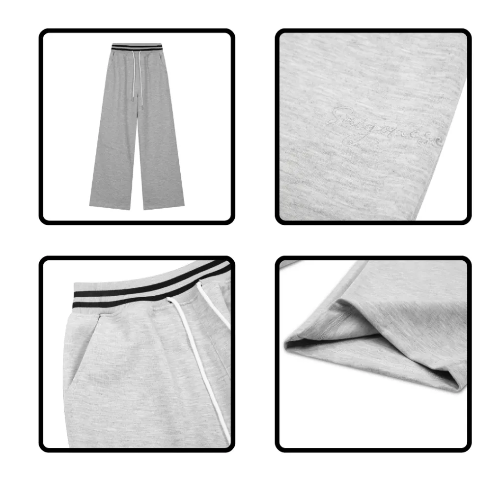 Ảnh Quần Dài Ống Rộng SAIGONESE Lưng Thun Chất Nỉ 2 Da Định Lượng 350GSM Unisex Nam Nữ 2