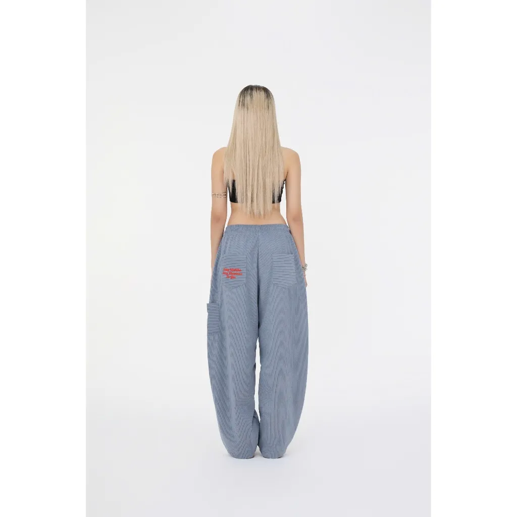 Ảnh Quần Dài Ống Rộng Vải Nhung Tâm - Brand TSUN Chính Hãng [UNISEX] Thêu Túi Sau 4