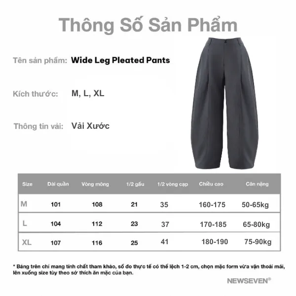Ảnh Quần Dài Ống Rộng Vải Xước NEWSEVEN Wide Leg Pants QD.433 1