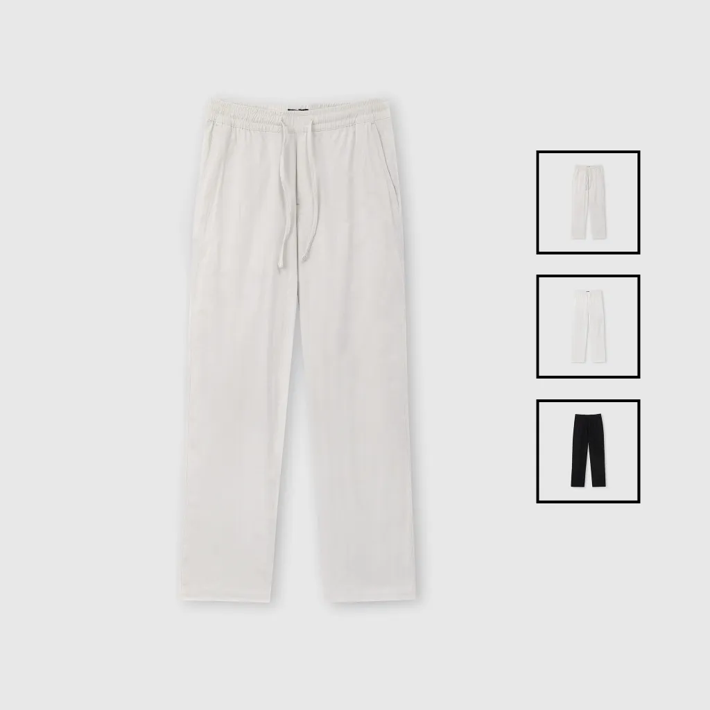 Ảnh Quần dài ROWAY, vải linen co giãn nhẹ, form regular | suông linen 1