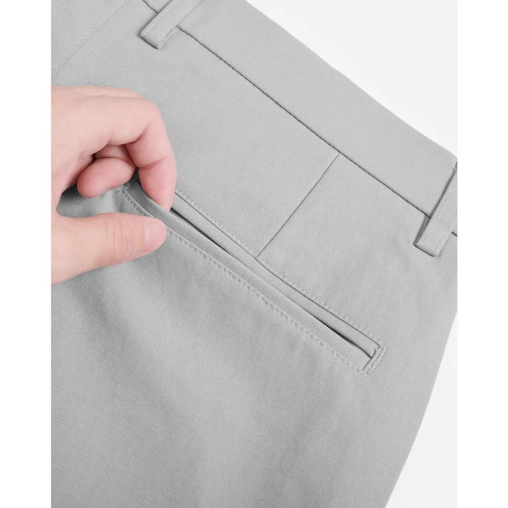 Ảnh Quần Dài Stretch Chinos chất liệu Khaki Poplin mịn mỏng thanh lịch và tinh tế LEEVUS QD05 4