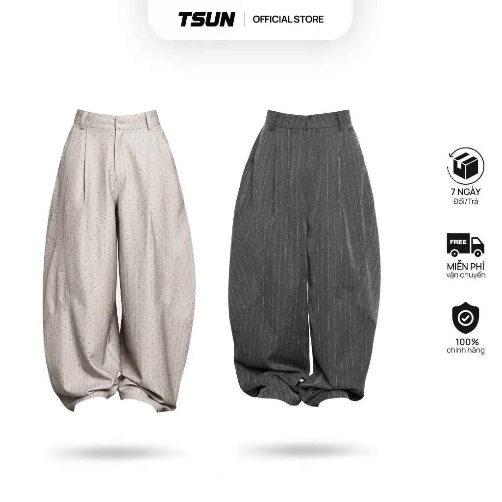 Ảnh Quần Dài Tây Dáng Rộng Đính Đá - Brand TSUN Chính Hãng - Rhinestones Pants - Unisex 1