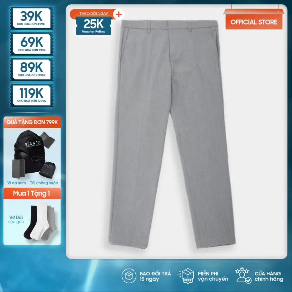 Ảnh Quần dài tây nam form SLIM FIT S.CONCEPT trơn nam tính co giãn basic năng động cao cấp local brand 1