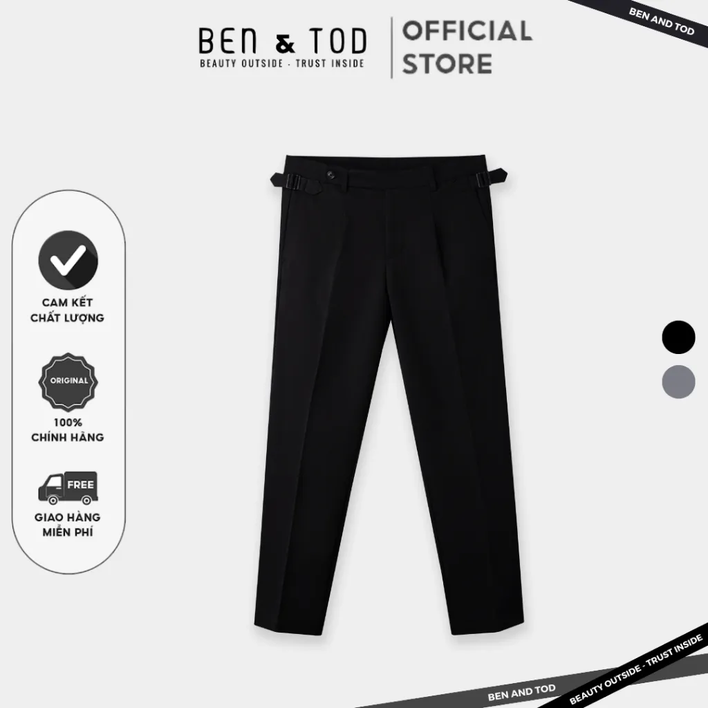 Ảnh Quần dài Tây Side Tab form Slim Fit BEN & TOD SL2120BC105 cotton cao cấp thanh lịch công sở tôn dáng 1