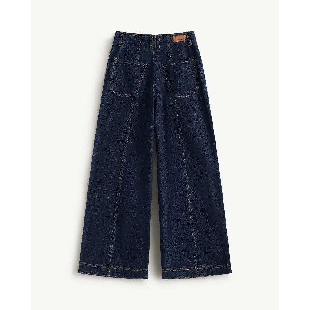 Ảnh Quần Denim Nữ Ống Rộng Trơn Form Loose - Routine 10F24DPAW024 1