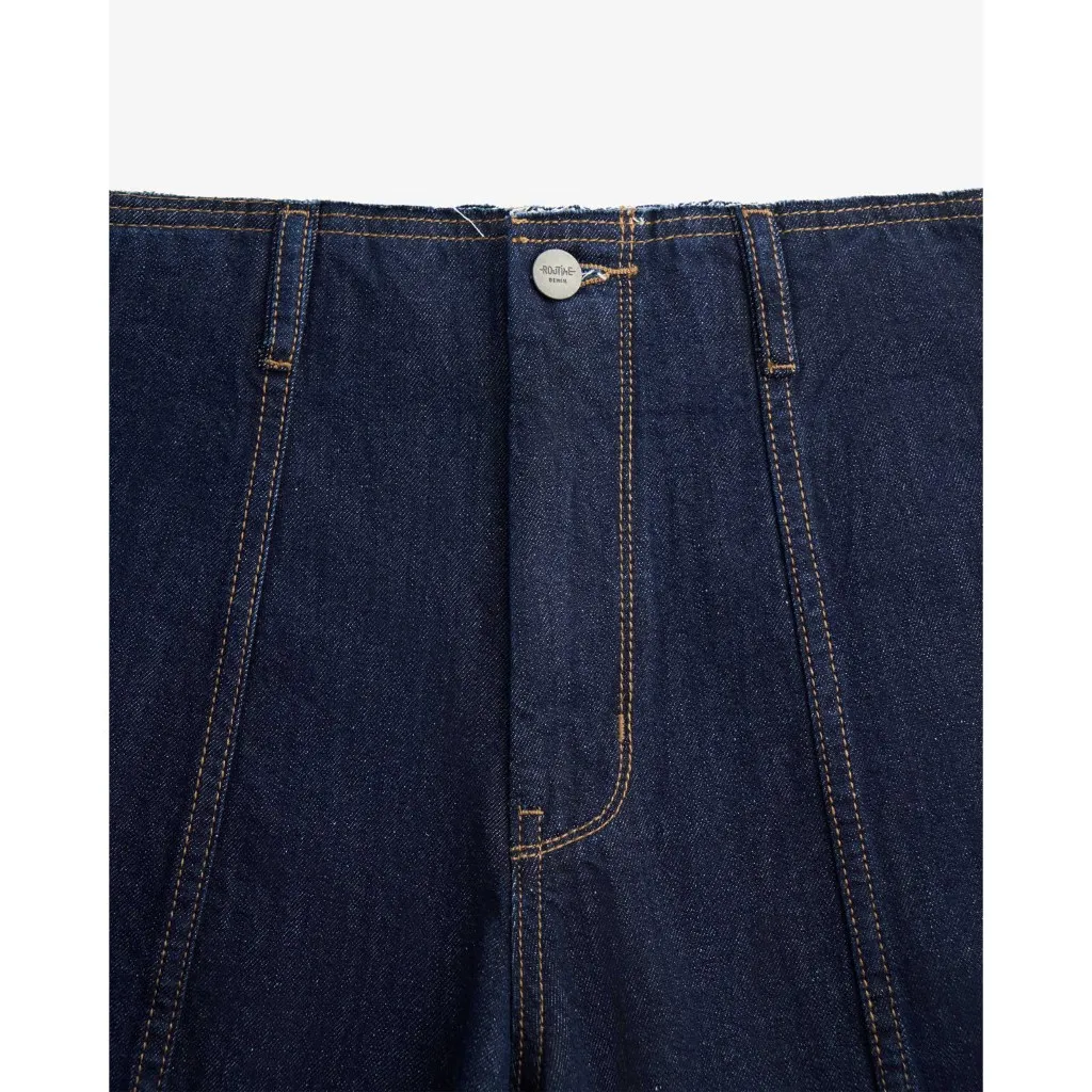 Ảnh Quần Denim Nữ Ống Rộng Trơn Form Loose - Routine 10F24DPAW024 2