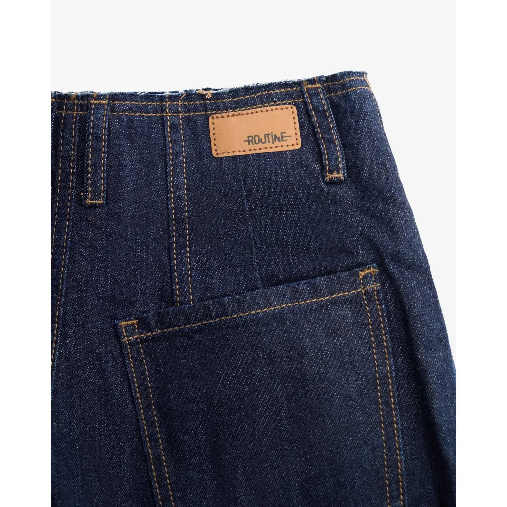 Ảnh Quần Denim Nữ Ống Rộng Trơn Form Loose - Routine 10F24DPAW024 3