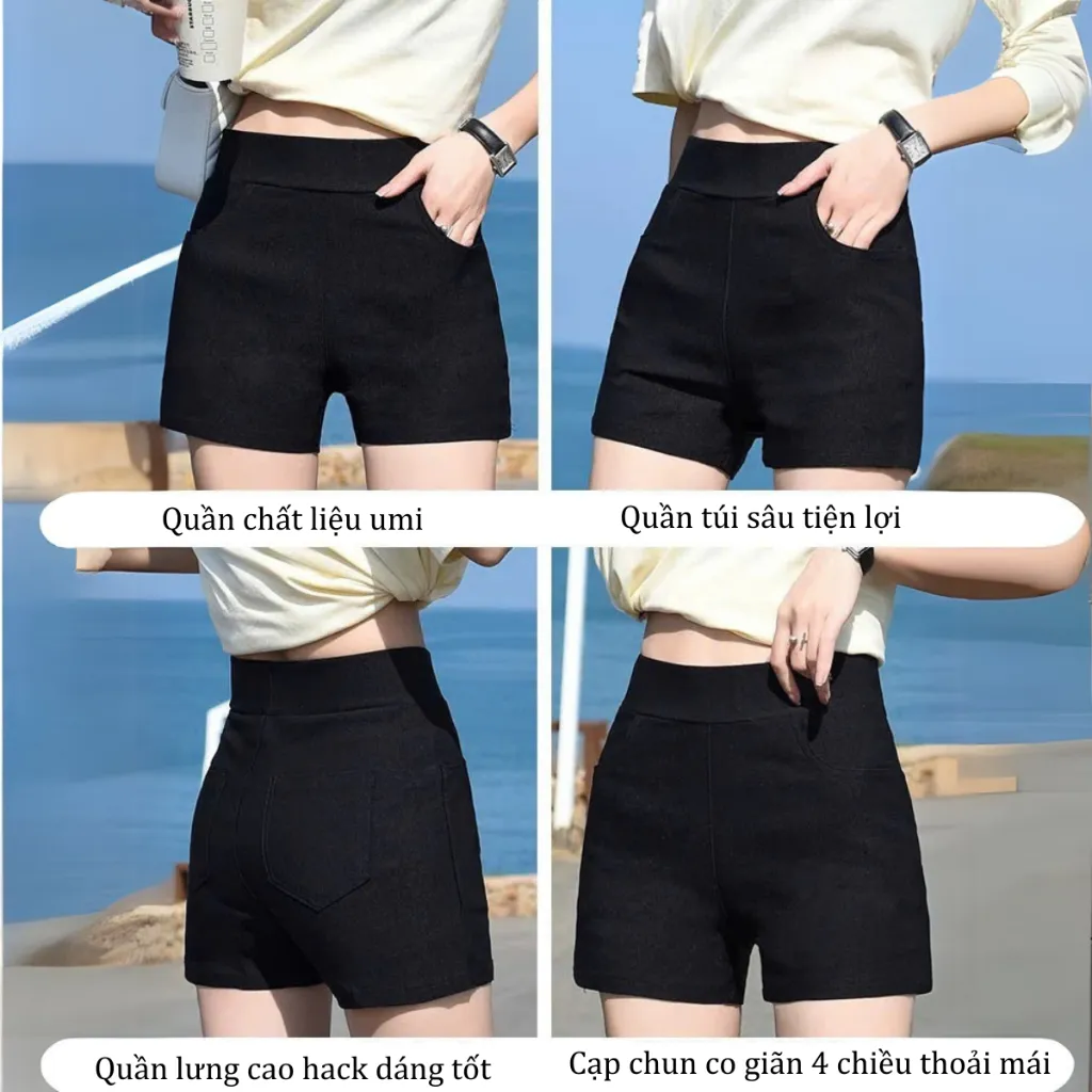 Ảnh Quần đùi nữ vải umi co giãn 4 chiều - Quần legging đùi nữ Loza LQ035225 2