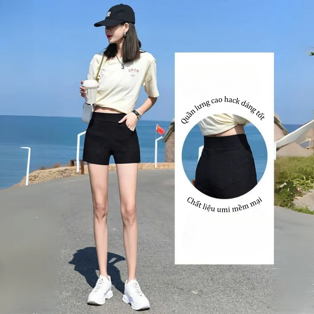 Ảnh Quần đùi nữ vải umi co giãn 4 chiều - Quần legging đùi nữ Loza LQ035225 4