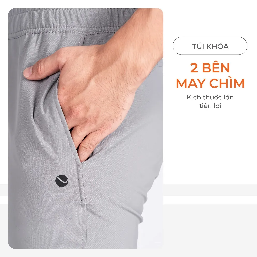 Ảnh Quần Gió Nam Livan Sport LV24W04M301, Quần Gió Co Giãn, Thoải Mái Vận Động, Quần Dài Nam, Quần Dài Nam Cạp Chun 4
