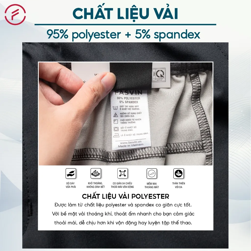 Ảnh Quần Gió Nam Thể Thao 01 Lớp FASVIN DC24633.HN Vải Đẹp Hàng Nhà Máy Dùng Khi Thể Thao Hay Mặc Nhà 3